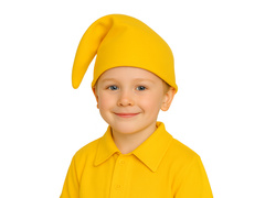 Czapka skrzata dla dziecka - żółta - 1 szt.