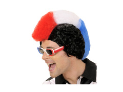 Niebiesko-biało-czerwona peruka kibica - Francja