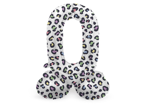 Balon foliowy stojący cyfra 0 Pantera - 41 cm - 1 szt.
