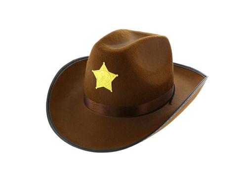 Kapelusz kowbojski brązowy - 1 szt.