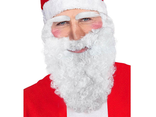 Broda z wąsami biała Mikołaj - 1 szt.