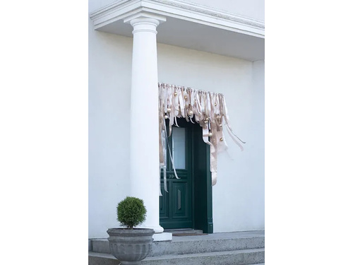 Tasiemka satynowa, zimny złoty, 25 mm / 25 m, 1 szt.