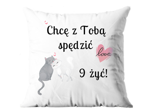 Poszewka na poduszkę 9 żyć - 1 szt.