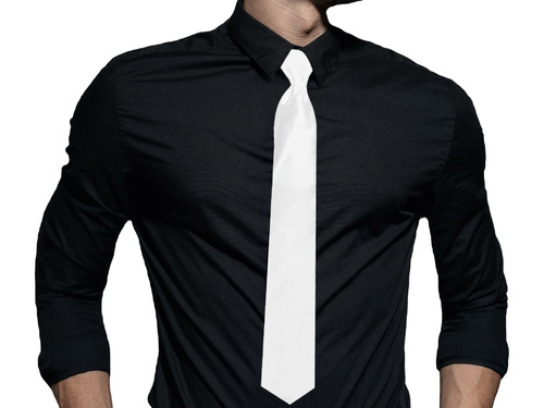 Biały krawat - 48 cm - 1 szt.