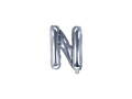 Balon foliowy litera "N" srebrna - 35 cm