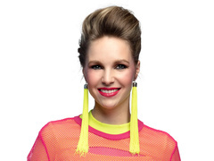 Kolczyki klipsy Frędzle żółte neonowe - 1 para.