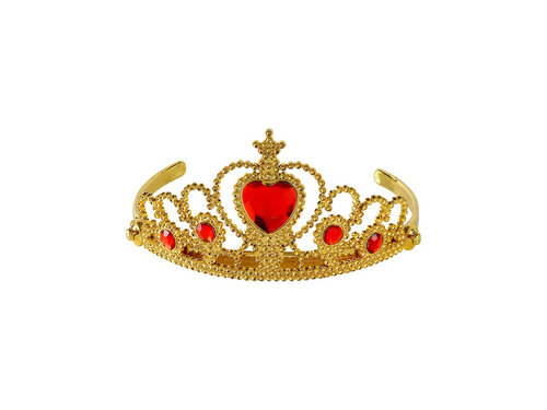 Złota tiara z czerwonymi klejnotami