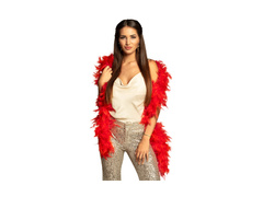 Szal BOA z piór - czerwony - 180 cm