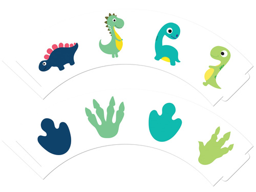 Papilotki na babeczki Wesołe Dinozaury - 6 szt.