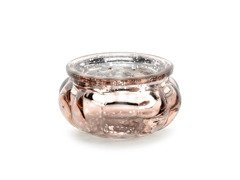 Świeczniki szklane - różowe złoto - 3 cm - 4 szt.