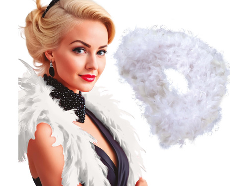 Boa z piór - białe - 180 cm