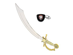 Miecz piracki z opaską na oko