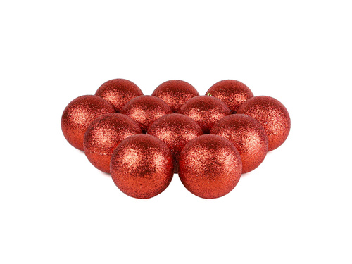 Bombki choinkowe czerwone - 6 cm - 12 szt.