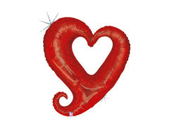 Balon foliowy czerwone serce na walentynki - 33" - 1 szt.