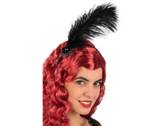 Opaska retro z czarnym piórem - 1 szt.