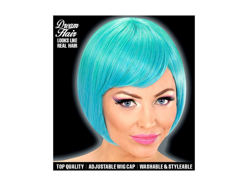 Peruka modowa melanż zielono–niebieski