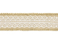 Tasiemka jutowa z białą koronką, 50 mm / 5 m, 1 szt.