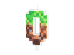 Świeczka cyferka Piksele - 0 - 1 szt.