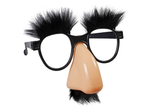 Okulary z nosem Profesorek czarny - 1 szt.