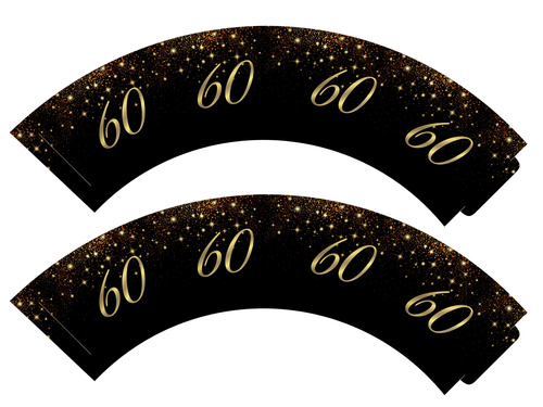 Papilotki na babeczki Sparkling na sześćdziesiąte urodziny - 6 szt.