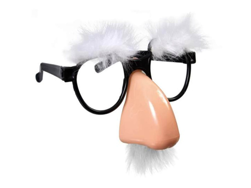 Okulary z nosem Profesorek siwy - 1 szt.