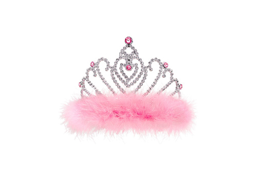 Tiara z różowym futerkiem