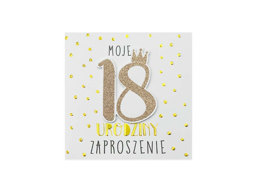 Zaproszenia z kopertą na osiemnastkę - 5 szt.