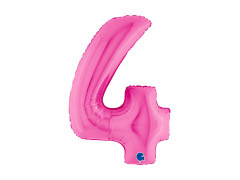 Balon foliowy cyfra 4 fuksjowy - 40" - 1 szt.