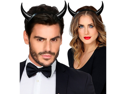 Opaska czarne rogi diabełka - 1 szt.