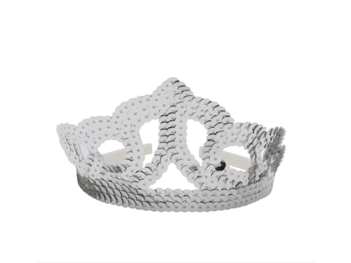 Tiara diadem srebrna z cekinami - 1 szt.