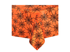 Obrus foliowy Pajęczyny pomarańczowy - 137 x 274 cm - 1 szt.