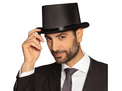 Kapelusz cylinder czarny - 1 szt.