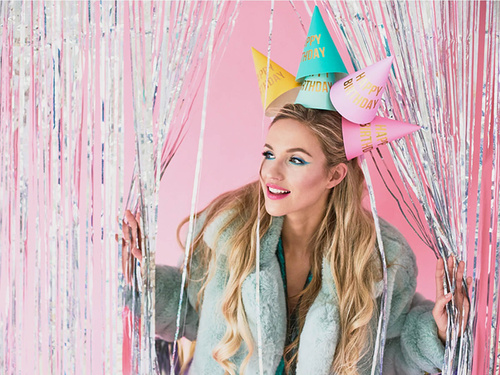 Czapeczki urodzinowe Happy Birthday - 6 szt.