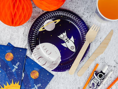 Talerzyki urodzinowe Kosmos - 18 cm - 6 szt.