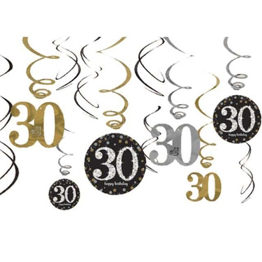 Dekoracja wisząca świderki - 30-tka - 12 szt.