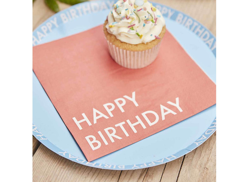 Serwetki urodzinowe Happy Birthday Pastelowe - 33 cm - 12 szt.
