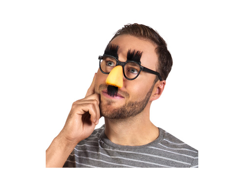 Okulary imprezowe z nosem i wąsami