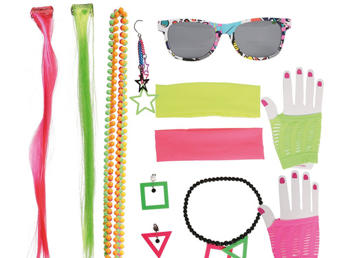 Zestaw akcesoriów w stylu lat 80'tych - 8 szt.