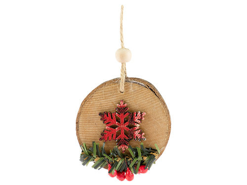 Drewniana zawieszka ze śnieżynką - 1 szt.