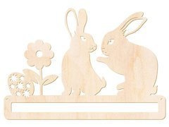 Zawieszka drewniana Zające - łapacz snów - 33 cm - 1 szt.