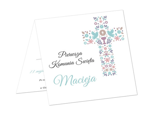 Zaproszenia personalizowane na I Komunię Świętą - 6 szt.