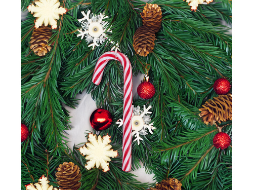 Zawieszki choinkowe Laska cukrowa czerwona - 4 szt.