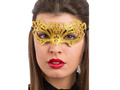 Brokatowa maska karnawałowa złota - 1 szt.