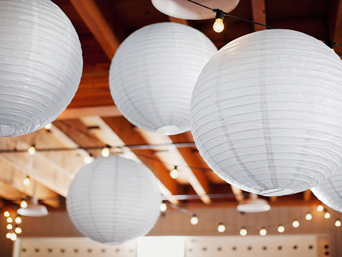 Lampion Kula biały - 20 cm - 1 szt.