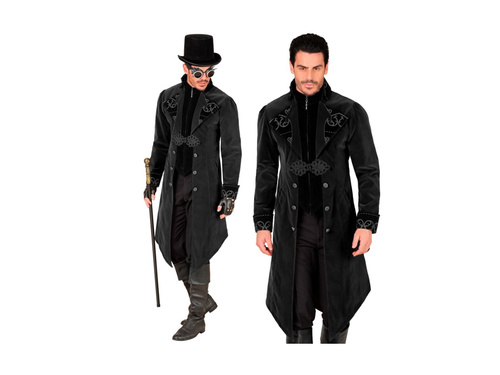 Strój gotycki z czarnego aksamitu