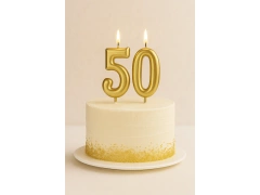 Świeczki cyferki złote - 50 - 2 szt.