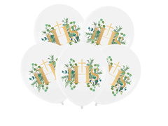 Balony lateksowe IHS z eukaliptusem - 30 cm - 5 szt.