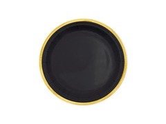 Talerzyki papierowe czarne ze złotym brzegiem - 18 cm - 6 szt.