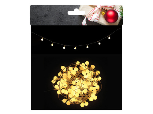 Lampki LED Kule - ciepły biały - 80 lampek