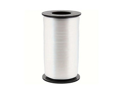 Wstążka ozdobna do balonów - pastelowa - biała - 92 m